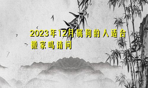 2023年12月属狗的人适合搬家吗请问