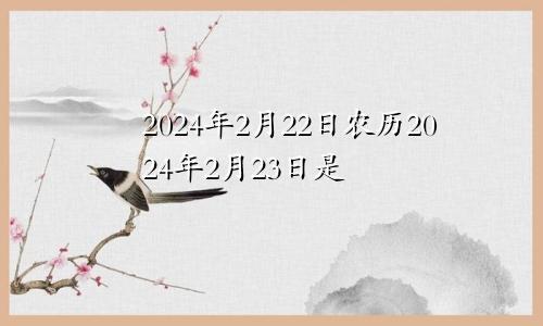 2024年2月22日农历2024年2月23日是