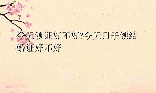 今天领证好不好?今天日子领结婚证好不好