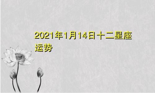 2021年1月14日十二星座运势