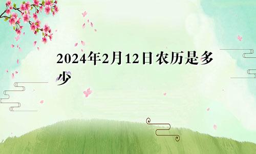 2024年2月12日农历是多少