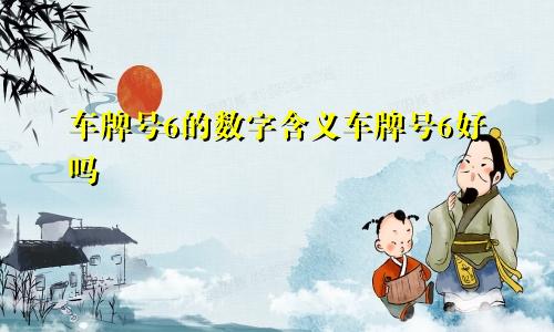 车牌号6的数字含义车牌号6好吗
