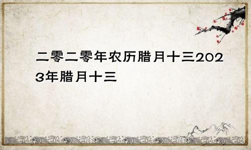 二零二零年农历腊月十三2023年腊月十三
