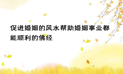 促进婚姻的风水帮助婚姻事业都能顺利的佛经