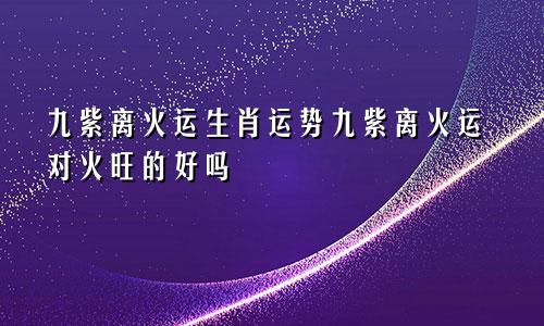 九紫离火运生肖运势九紫离火运对火旺的好吗