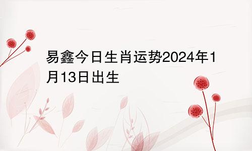 易鑫今日生肖运势2024年1月13日出生
