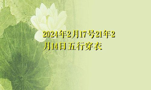 2024年2月17号21年2月14日五行穿衣