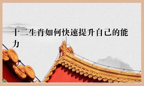 十二生肖如何快速提升自己的能力