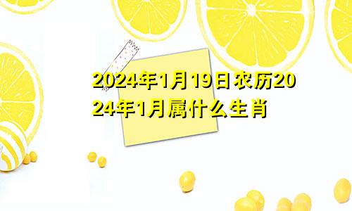 2024年1月19日农历2024年1月属什么生肖