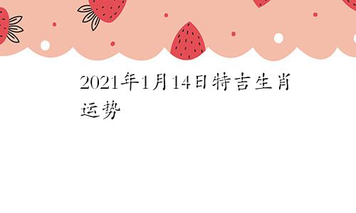2021年1月14日特吉生肖运势