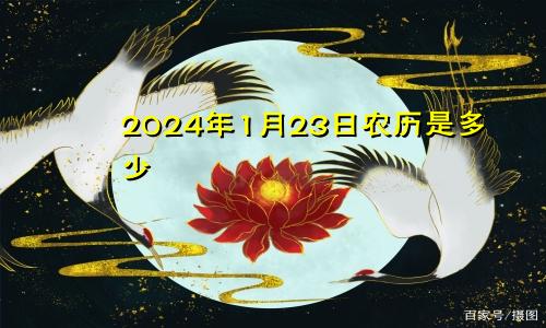 2024年1月23日农历是多少