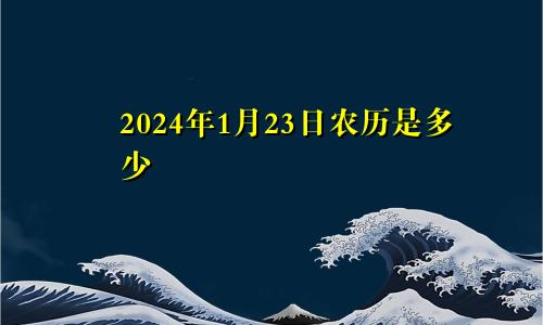 2024年1月23日农历是多少