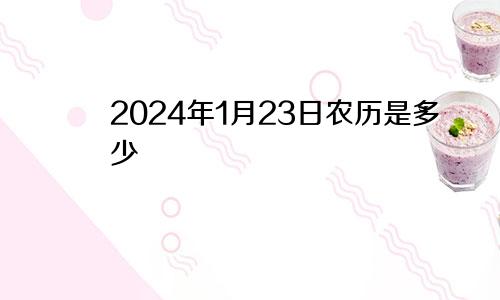 2024年1月23日农历是多少
