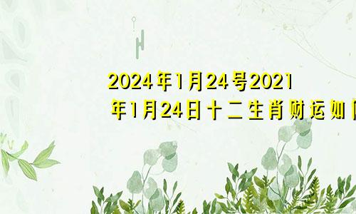 2024年1月24号2021年1月24日十二生肖财运如何