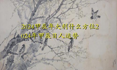 2024甲辰年大利什么方位2024年甲辰日人运势