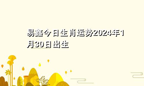 易鑫今日生肖运势2024年1月30日出生