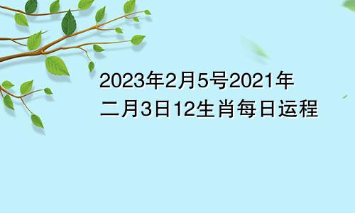 2023年2月5号2021年二月3日12生肖每日运程