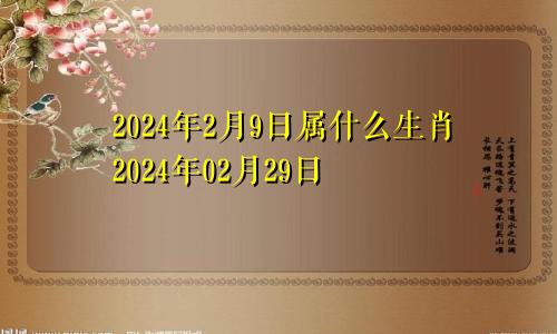 2024年2月9日属什么生肖2024年02月29日
