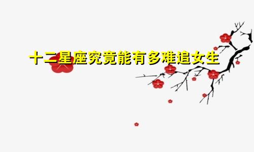 十二星座究竟能有多难追女生