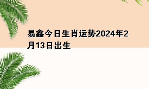 易鑫今日生肖运势2024年2月13日出生