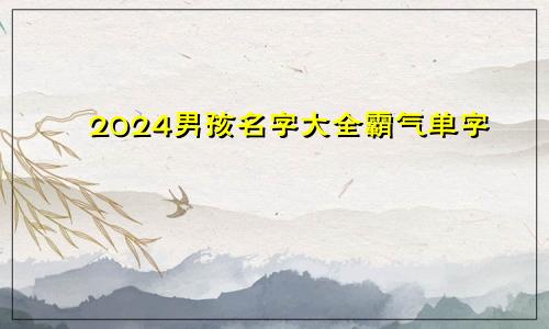 2024男孩名字大全霸气单字