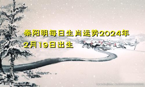 秦阳明每日生肖运势2024年2月19日出生