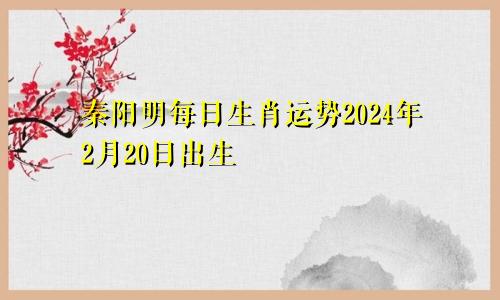 秦阳明每日生肖运势2024年2月20日出生
