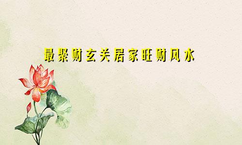 最聚财玄关居家旺财风水