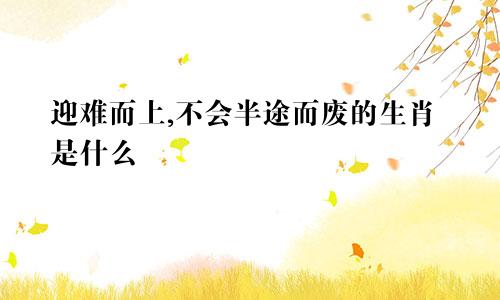 迎难而上,不会半途而废的生肖是什么