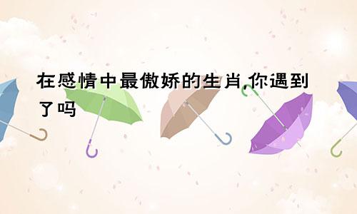 在感情中最傲娇的生肖,你遇到了吗