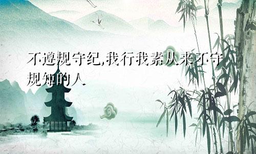 不遵规守纪,我行我素从来不守规矩的人