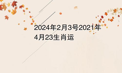 2024年2月3号2021年4月23生肖运