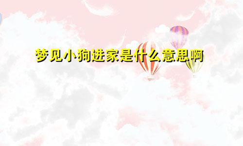 梦见小狗进家是什么意思啊