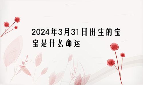 2024年3月31日出生的宝宝是什么命运