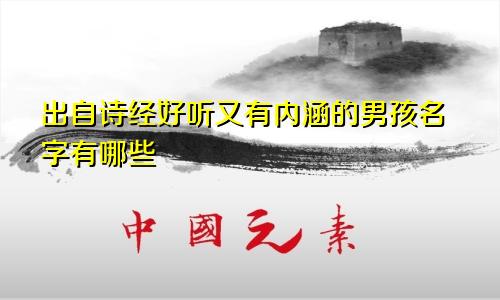 出自诗经好听又有内涵的男孩名字有哪些
