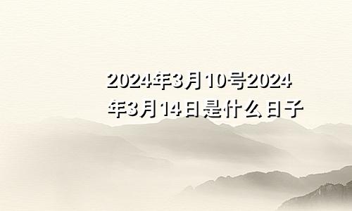 2024年3月10号2024年3月14日是什么日子