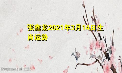 张鑫龙2021年3月14日生肖运势