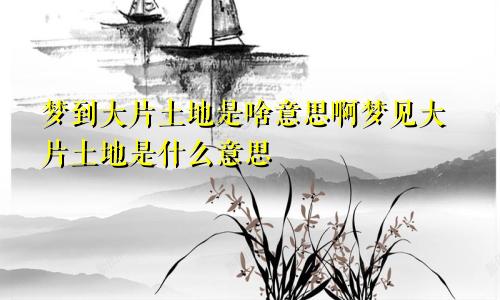 梦到大片土地是啥意思啊梦见大片土地是什么意思