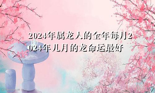2024年属龙人的全年每月2024年几月的龙命运最好