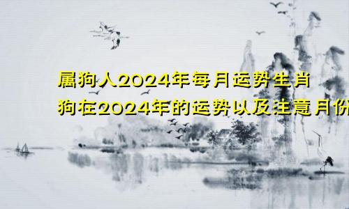 属狗人2024年每月运势生肖狗在2024年的运势以及注意月份