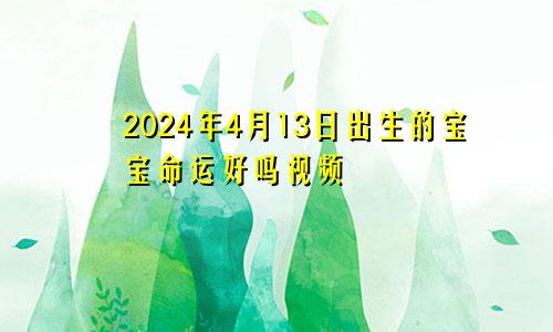 2024年4月13日出生的宝宝命运好吗视频