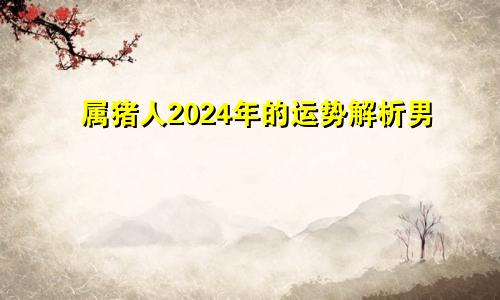 属猪人2024年的运势解析男