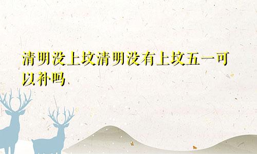 清明没上坟清明没有上坟五一可以补吗