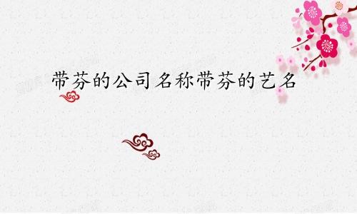 带芬的公司名称带芬的艺名