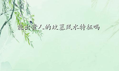 能出贵人的坟墓风水特征吗