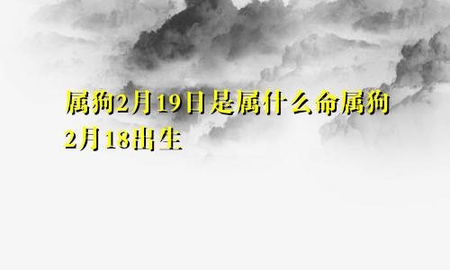 属狗2月19日是属什么命属狗2月18出生