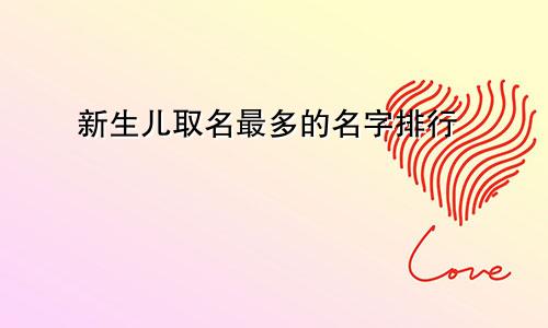 新生儿取名最多的名字排行