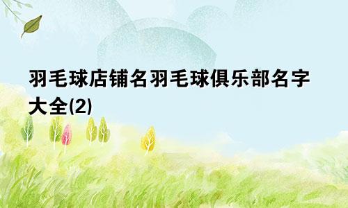 羽毛球店铺名羽毛球俱乐部名字大全(2)