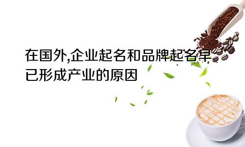 在国外,企业起名和品牌起名早已形成产业的原因