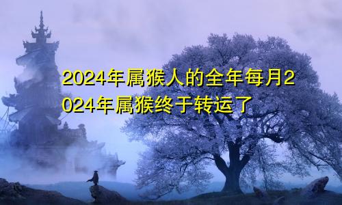 2024年属猴人的全年每月2024年属猴终于转运了